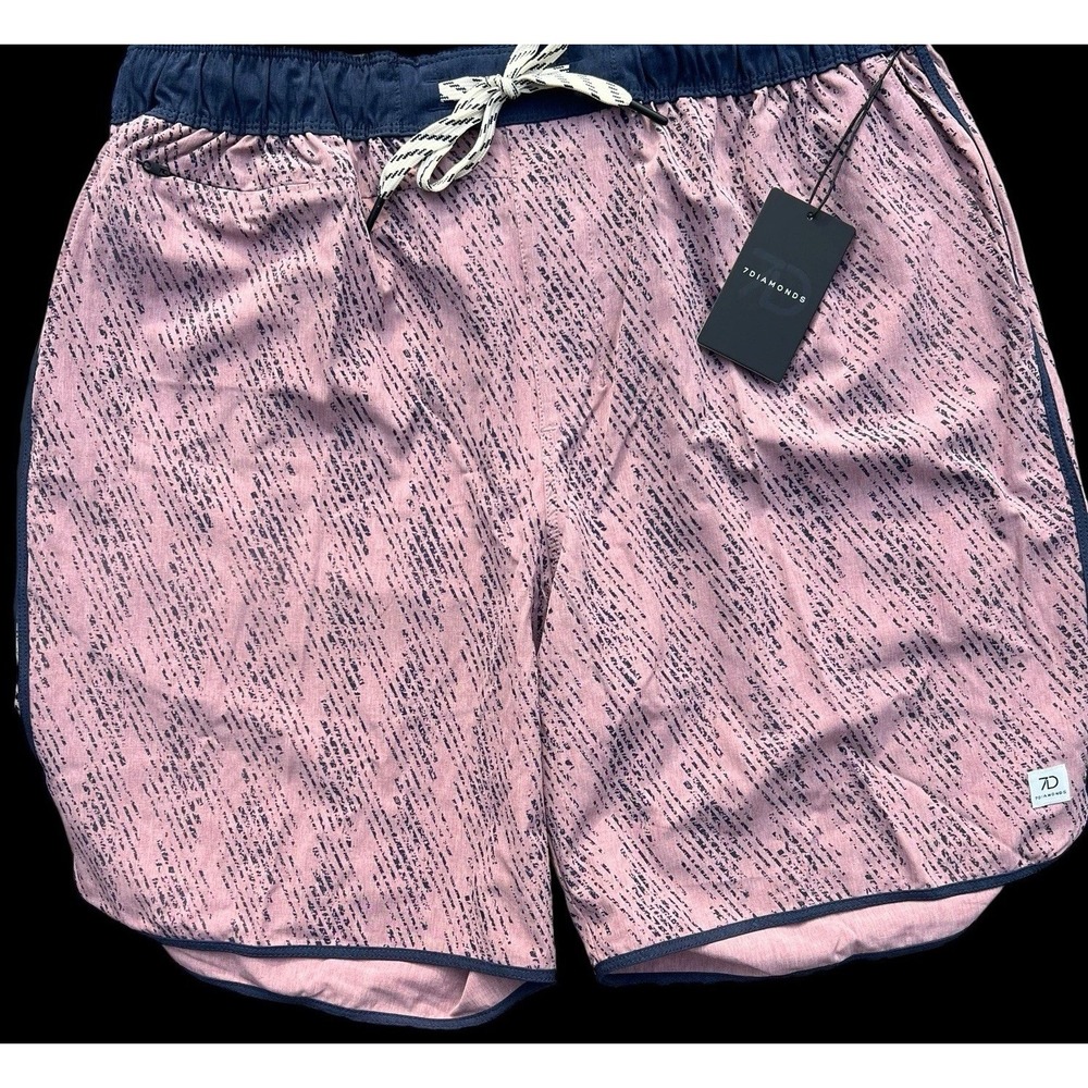 7 Diamonds Core Active Shorts Mens Pink/Blue Outdoor Lightweight Active X-Large
